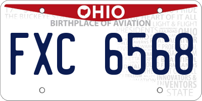 OH license plate FXC6568