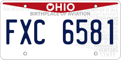 OH license plate FXC6581
