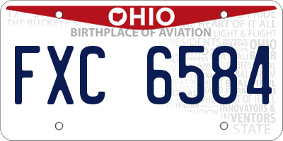 OH license plate FXC6584