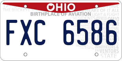 OH license plate FXC6586
