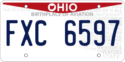 OH license plate FXC6597