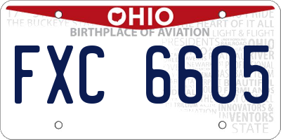 OH license plate FXC6605
