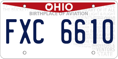 OH license plate FXC6610