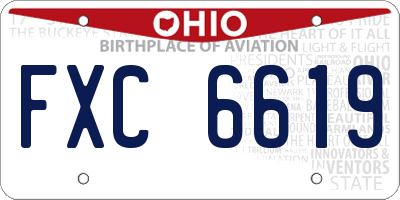 OH license plate FXC6619