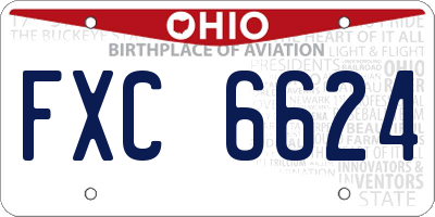 OH license plate FXC6624