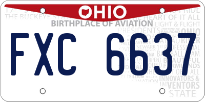 OH license plate FXC6637
