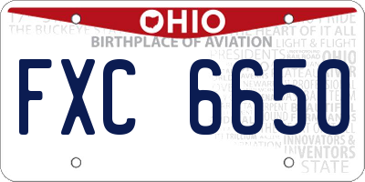OH license plate FXC6650