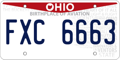 OH license plate FXC6663