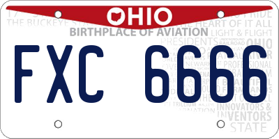 OH license plate FXC6666