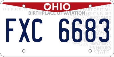 OH license plate FXC6683