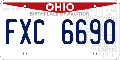 OH license plate FXC6690