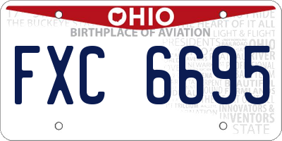 OH license plate FXC6695