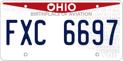 OH license plate FXC6697