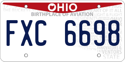 OH license plate FXC6698