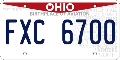 OH license plate FXC6700