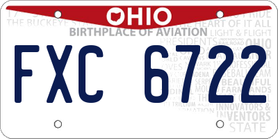 OH license plate FXC6722