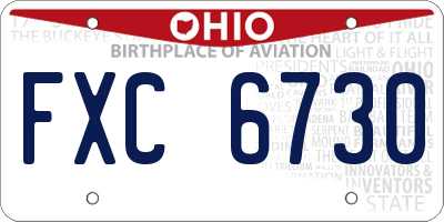 OH license plate FXC6730