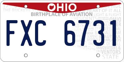 OH license plate FXC6731