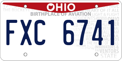 OH license plate FXC6741