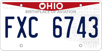 OH license plate FXC6743