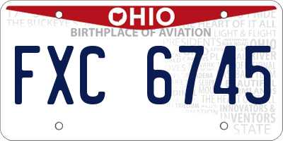 OH license plate FXC6745