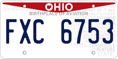 OH license plate FXC6753