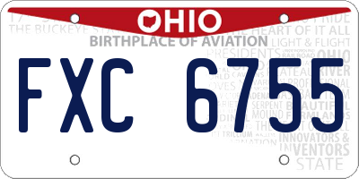 OH license plate FXC6755