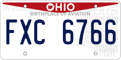 OH license plate FXC6766