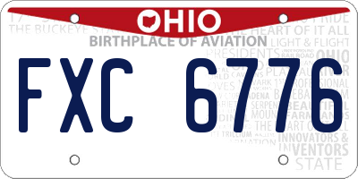 OH license plate FXC6776