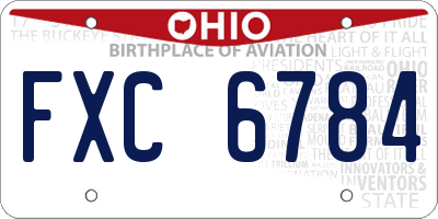 OH license plate FXC6784