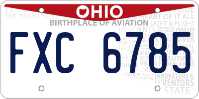 OH license plate FXC6785