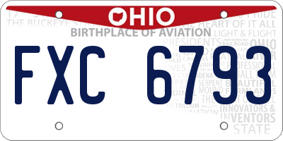 OH license plate FXC6793