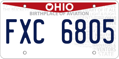 OH license plate FXC6805