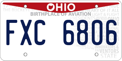 OH license plate FXC6806