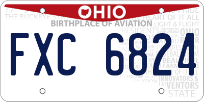 OH license plate FXC6824