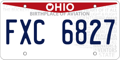 OH license plate FXC6827