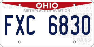 OH license plate FXC6830