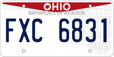 OH license plate FXC6831