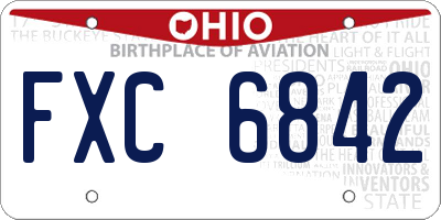 OH license plate FXC6842