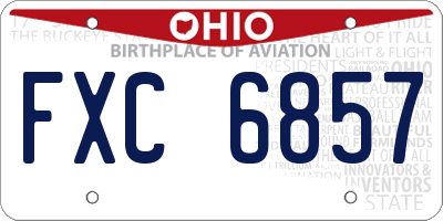 OH license plate FXC6857