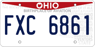 OH license plate FXC6861