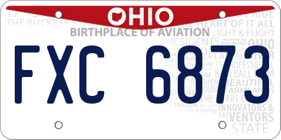 OH license plate FXC6873