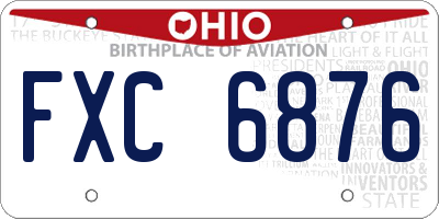 OH license plate FXC6876
