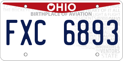 OH license plate FXC6893