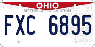 OH license plate FXC6895