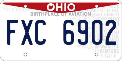 OH license plate FXC6902