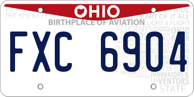 OH license plate FXC6904