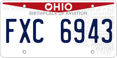 OH license plate FXC6943