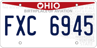 OH license plate FXC6945