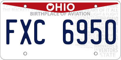 OH license plate FXC6950